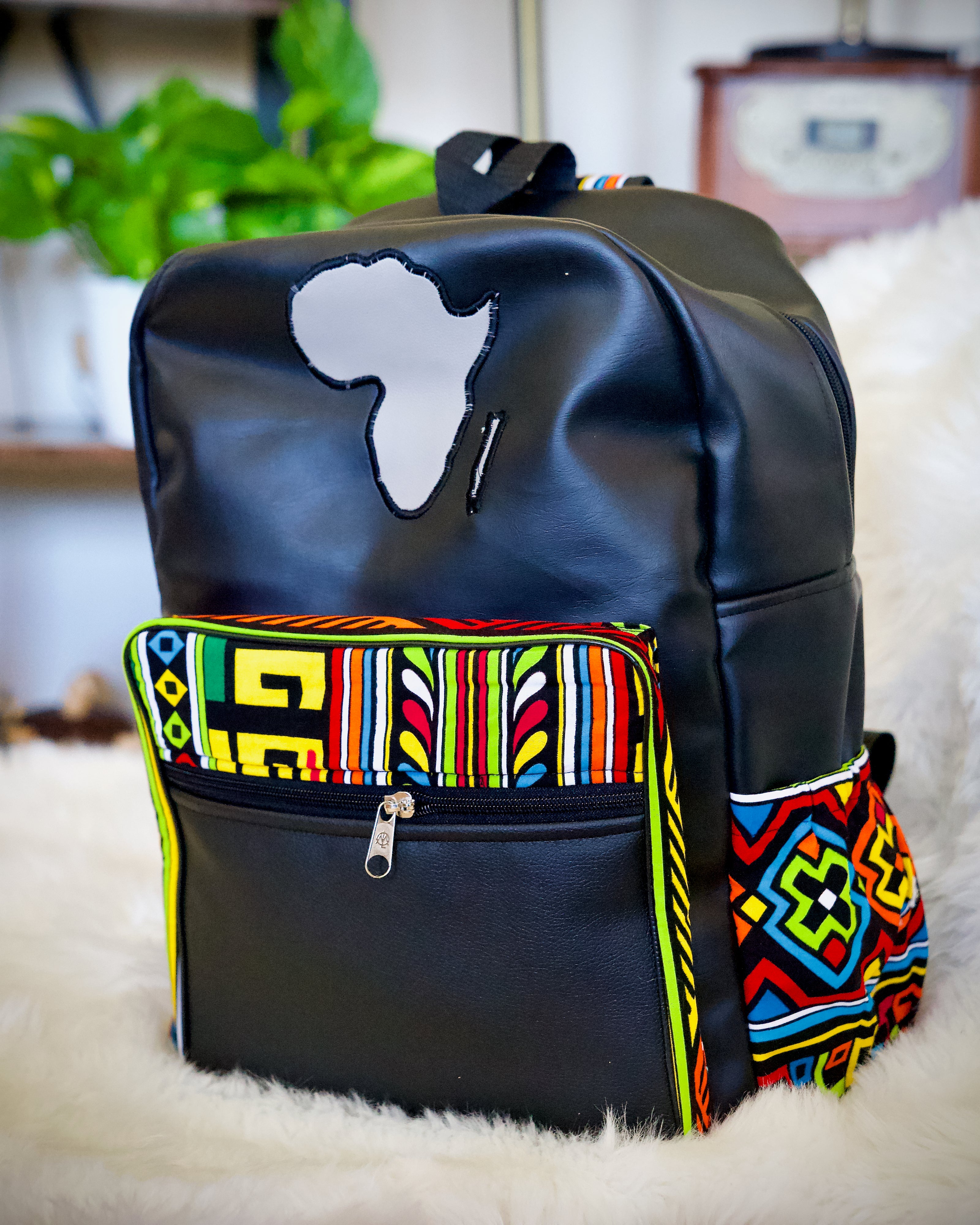 Grey Africa symbol Afro Backpack